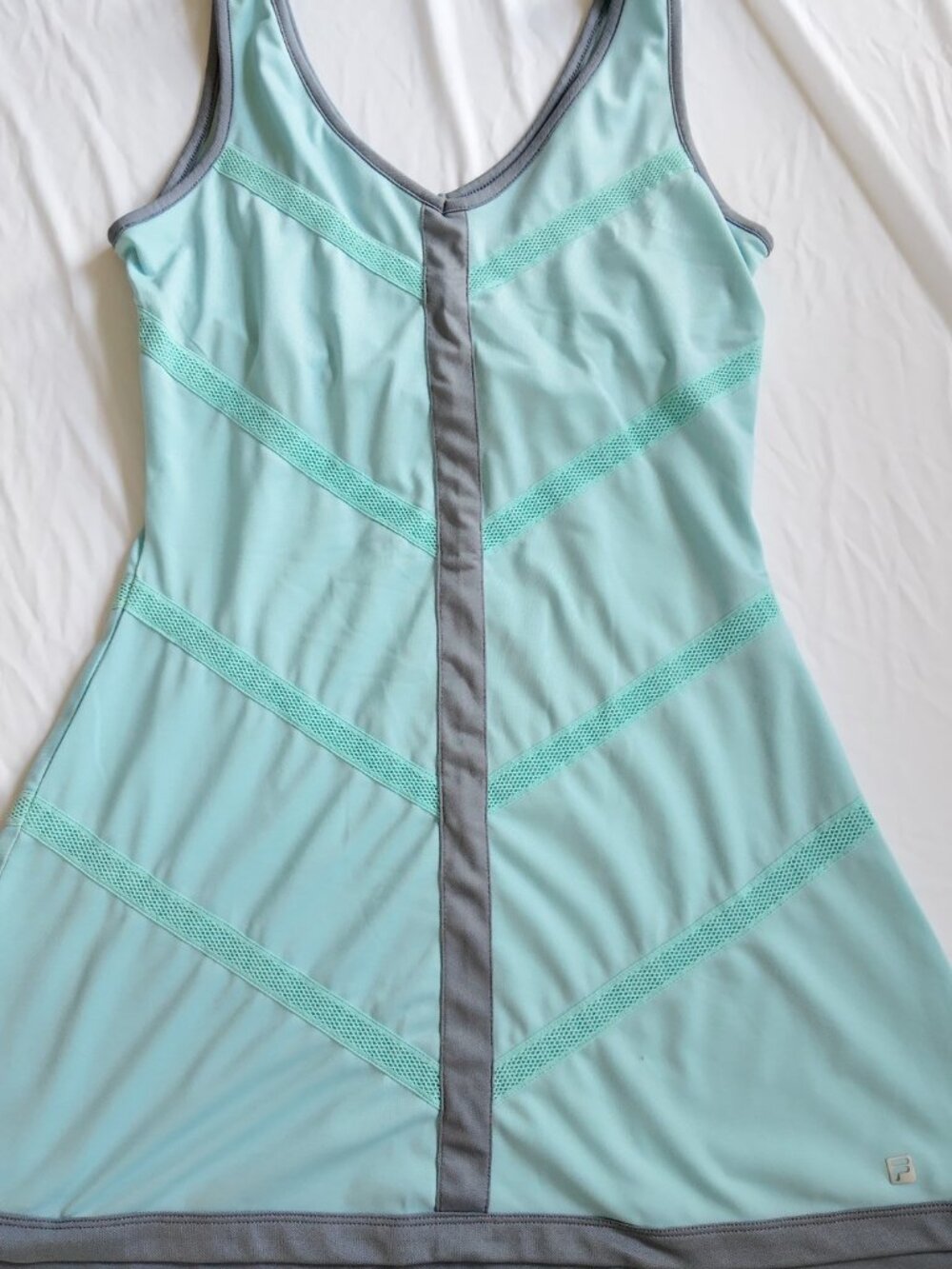 Vintage Fila Dress Tennis Chevron Paneled Y2K Sporty Chic Mint Teal Size M